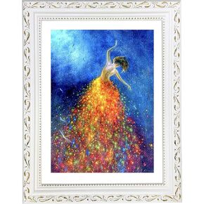 Betionol Diamond Painting Frames, Classic White Nature Solid Wood Frame Covered Plaster Fit For 12x16 inch/30x40cm Photos or Prints, Including Plexiglass and Back Mat and Hanging Kits