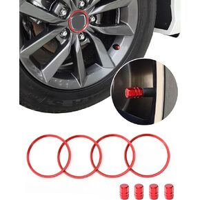for Honda CRV Civic Accord CR- V XRV HRV Wheel Center Caps Hub Rings, Sporty Stickers Tire Hubcap Trims Decoration for Civic 2016-2023, for CRV 2017-2023 Aluminum Alloy -Red