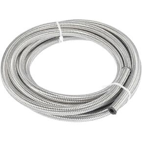 X AUTOHAUX 10 Ft 4AN Fuel Hose AN4 1/4" Universal Braided Stainless Steel CPE Oil Fuel Gas Line Hose