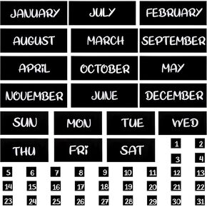50 Pieces Magnetic Days of The Week and Months, Magnetic Calendar Dates Indicators for Office, Magnetic Calendar for Fridge, Magnetic Fridge Calendar, Calendar Magnets for Whiteboard and Refrigerator