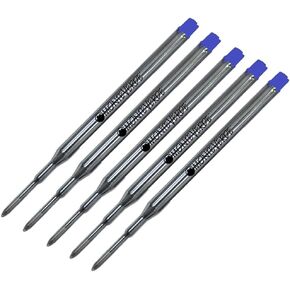 5 Pack - Monteverde "K" Style Ballpoint Refill to Fit Sheaffer Ballpoint Pens, Medium Point, Soft Roll (Bulk Packed) (Black)