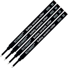 Safety Ceramic 888 Rollerball Medium Tip Refill (Black Medium Refill (Pack of 4)
