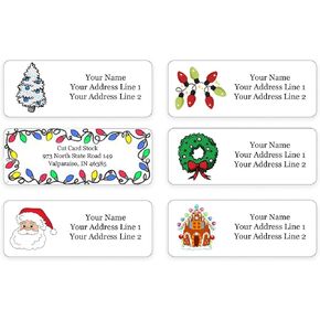 Holiday Winter Personalized Return Address Labels for The Christmas Season - Christmas Card Address Labels - 1.25" Envelope Seals Included - Made in The U.S.A. (120 Labels)