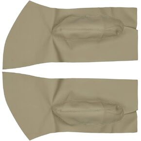 X AUTOHAUX 1 Pair Synthetic Leather Car Front Door Panels Armrest Insert Card Leather Cover Beige for Volkswagen Beetle 1998-2010