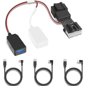 YQMAJIM Dashcam Power Adapter Compatible with Ford Bronco, F150 and More(16P TypeA),Connects to Rearview Mirror,Built-in Hide USB to GPS Radar Dash Cam Charger Adapter Cable,Clean Install