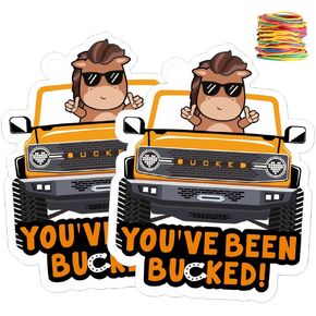 You've Been Bucked | Buck Buck Bronco | Buck Yeah Bronco Tags | Buck Bronco Tag Attach To Plastic Bronco Horse Figurine | 2.7x3.5nch Size | 35 Pack
