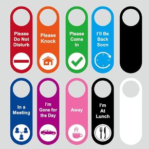 10 PCS 10.5x3.5'' Door Hanger Tags Sign Office Work in a Meeting Do Not Disturb Away Lunch Double Side Hanger Tags Sign in Kuwait