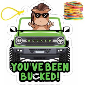 You've Been Bucked | Buck Buck Bronco | Buck Yeah Bronco Tags | Buck Bronco Tag Attach To Plastic Bronco Horse Figurine | 2.7 x 3.5 inch Size | 35 Pack
