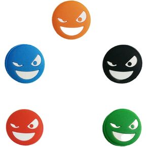 5 قطع من مضرب التنس، مخمدات الاهتزاز من السيليكون، مخمدات مضرب التنس على شكل كرتوني، مخمدات مضرب التنس لمحبي التنس ولاعبي كرة المضرب