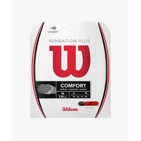 Wilson Sensation Plus Tennis Racquet String (Red and Black)