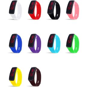 CdyBox Unisex Silicone LED Digital Creative Touch Screen Sport Watch Bracelet 10 Pack