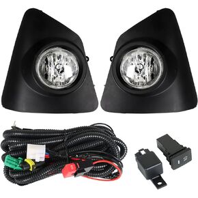munirater 2-Pack Clear Lens Fog Lights Assembly with Daytime Running Lamps (Passenger & Driver Side) Replacement for Toyota Corolla S 2014-2016
