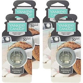 Yankee Candle Car Freshener Smart-Scent Vent Clips, 4-PACK (Coconut Beach)