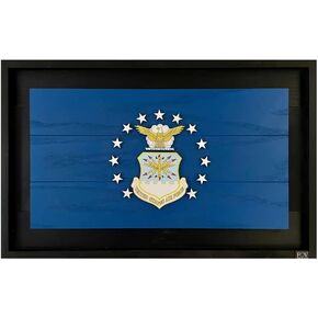 Flags of Valor U.S. Air Force Wooden Wall Decor, 29.5"W x 18.5"T, 3-D Framed Wall Art Made in USA by Veterans, Ready to Hang US Flag for Military Flag, Government Flag, Military Gift, USCD