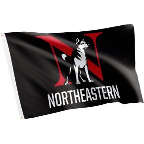 Northeastern University Flag Fighting Huskies Flags Banners 100% Polyester Indoor Outdoor 3x5 (Style A)