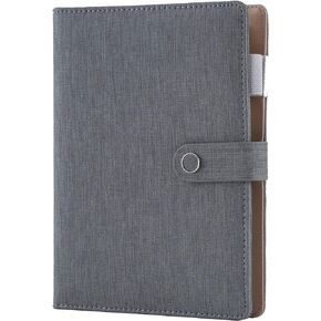 Refillable Spiral Leather Journal Notebook with 6 Rings, Office Business Travel Planner & Personal Organizer for Men & Women, A5 Size Teal Faux Cloth Cover, Perfect for Writing & Diary Notetaking