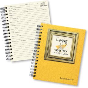 Write it Down series by Journals Unlimited, Guided Journal, Camping, The Camper's Journal, Full-size 7.5"x 9", Yellow Hard Cover, Made in USA