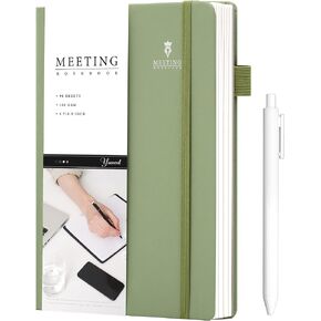 Yoment Meeting Notebook for Work with Action Items 8.5 x 11 Hardcover Professional Notebooks for Work Organizer Planner Business Meeting Notebooks for Note taking,Black