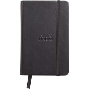 Rhodia Webnotebook Webbies - Dot Grid 96 sheets - A6, 3 1/2" x 5 1/2" - Black Italian Synthetic Leather Cover