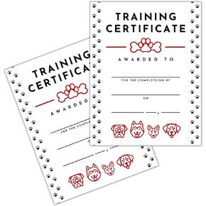 Pet Training Certificate of Completion | 50 pk 8.5 11" for Dog Trainers Agility Breeders Award for Service Animal Graduation