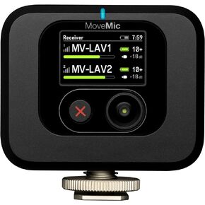 Shure MoveMic Receiver - Hot Shoe Mountable Camera Receiver for MoveMic Lavalier Microphones, Compatible with Most DSLR Cameras and Computers (MV-R-Z7) - Requires MoveMic One or Two for Use