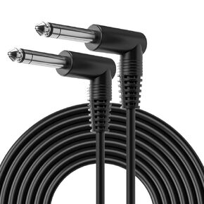 GC-BS2S 1/4 Inch Male Jack Stereo Audio Cord,6.35 Balanced Line Lead for Electric Guitar,Bass,Keyboard,Mixer,Amplifier/AMP,Speaker GC-BS2S (Right Angle-to-Straight, 10Feet(2Pack))