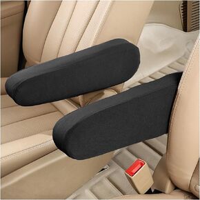BESULEN 2 PCS Car Front Seat Armrest Covers, Auto Cloth Fabric Direct Replacement Center Console Lid Armrest Cover Skin Protectors, Universal Accessories for Vehicles, SUV, Truck, Van & More (Beige)