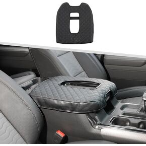 Jimen Center Console Cover Compatible with Chevy Silverado/GMC Sierra 2019-2023, PU Leather Armrest Pad for Chevy Suburban 2020-2023, for Chevy Tahoe/GMC Yukon 2021-2023 (Black) in Saudi Arabia