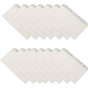 Chris.W 15pcs Translucent 6 Holes Business Cards Holder Plastic A6 Binder Pockets Storage Bag Notebook Refills Filler Organizer(Personal Size)