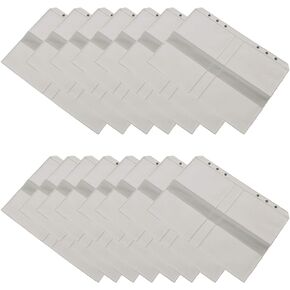 Chris.W 15pcs Translucent 6 Holes Business Cards Holder Plastic A6 Binder Pockets Storage Bag Notebook Refills Filler Organizer(Personal Size)