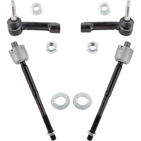 BOXI (Set of 4) Front Inner and Outer Tie Rod End Links Fit for Ford Expedition 2007-2016 | for Lincoln Navigator 2007-2016 | for Ford F-150 2009-2017 4WD Excludes Raptor | ES800514 ES800515 EV800457