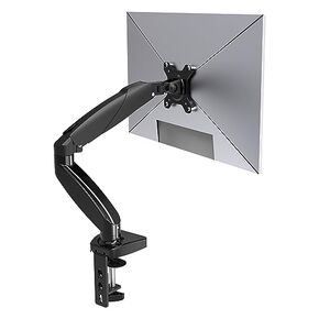 Single Arm Monitor Stand, 15 to 27 Inch Gas Spring Monitor Arm, Adjustable Stand, Vesa Holder with Clamps and Base, Fits 4.4 to 15.4lbs LCD Computer Monitors for Home Office