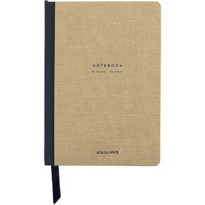 AT-A-GLANCE Notebook, Casebound, Ruled, 80 Sheets, 9-1/2 x 7-1/4", Collection, Tan/Blue (YP146-07)