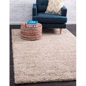 Unique Loom Solid Shag Collection Area Rug (7' 1" x 10' Rectangle, Taupe)