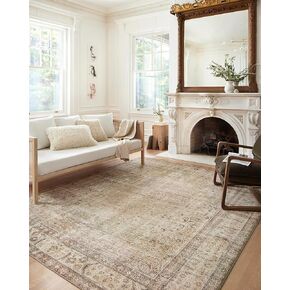 Loloi II Margot Collection MAT-01 Antique / Sage 5'-0" x 7'-6", .38" Thick, Area Rug, feat.CloudPile, Soft, Durable, Printed, Medallion, Low Pile, Non-Shedding, Easy Clean, Living Room Rug