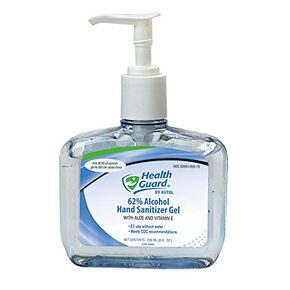 Health Guard 5679 62% Alcohol Hand Sanitizer Gel, 1/2 Gallon Pump Bottle, Clear with No Fragrance (Pack of 4)