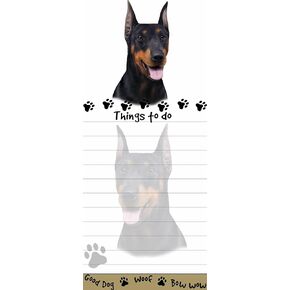 "Doberman Magnetic List Pads" Uniquely Shaped Sticky Notepad Measures 8.5 by 3.5 Inches