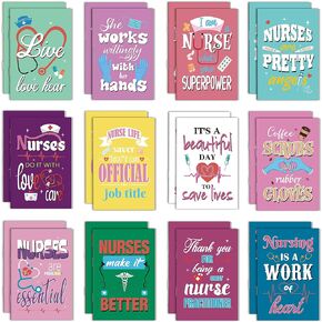 24PCS Nurses Week 2024 Gifts Bulk Notebooks - Mini Journal Pocket Notepads for Appreciation, Graduation, Medical Student Nursing Office Party Supplies(12 Styles)