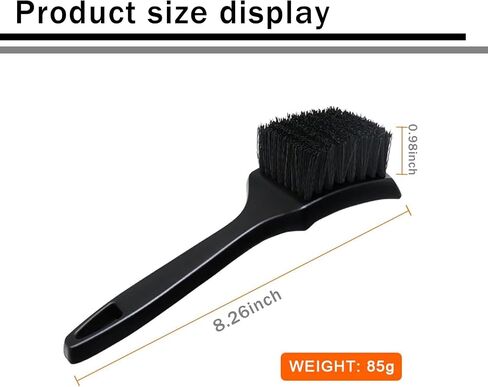 1 PC Automotive Tire Gap Brush, PP Curved Flat Shape Ergonomic Handle Wheel Cleaning Brush, Multi-Functional Car Auxiliary Washing Accessories, Compatible with Various Car Models (Black) in Saudi Arabia