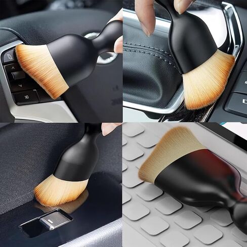 6PCS Car Interior Cleaning Tool Brush with Cover,Car Brush Car Detailing Brushes Interior Duster,Auto Interior Soft Bristles Cleaning Car Detailing Brush Dusting Tools,Scratch Free in Saudi Arabia