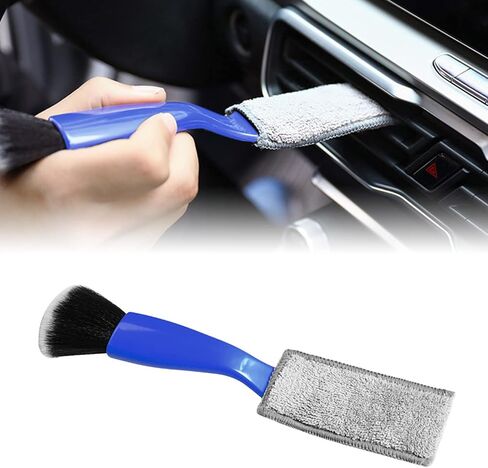 Rsept Soft Car Detailing Brush,Double Head Brush for Car Clean,Car Detailing Brushes Exterior,Double Ended Portable Cleaning Brush Mini Hand Held Magic Brush Duster for House, Car, Office (Blue) in Kuwait