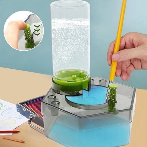 Brush Rinser, Painting Brush Washer & Flusher with Drain, Painting Water Dispenser, Art Brush Cleaner Machine, Running Water Cycle Paintbrush Rinse Cup for Acrylic Paint Brushes Set Supplies in Kuwait