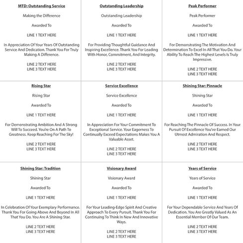 الكأس المحفورة - جائزة للموظفين - نقش شخصي يصل إلى ثلاثة أسطر واختيار الآية المكتوبة مسبقًا in Kuwait