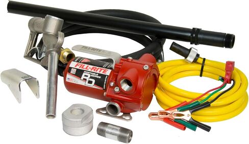 مضخة نقل الوقود المحمولة fill-rite FR1612 12V 10 GPM للديزل والتجمد مع سلك الطاقة، أحمر in Kuwait