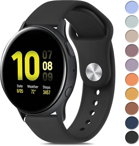 Meliya Bands Compatible with Samsung Galaxy Watch Active 2 Band 40mm 44mm, Galaxy Watch Active Bands, 20mm Soft Silicone Sport Replacement Strap for Galaxy Watch Active 2 Band Women Men in Saudi Arabia
