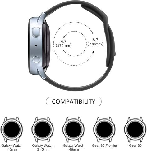 Meliya Bands Compatible with Samsung Galaxy Watch Active 2 Band 40mm 44mm, Galaxy Watch Active Bands, 20mm Soft Silicone Sport Replacement Strap for Galaxy Watch Active 2 Band Women Men in Saudi Arabia