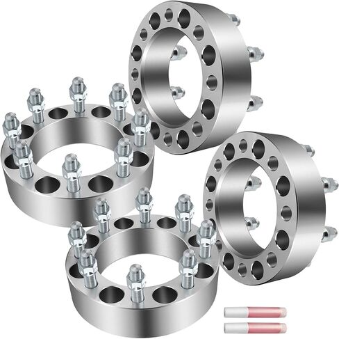 فواصل عجلة ECCPP 4X 8 8x165.1 2 بوصة 8x6.5 إلى 8x6.5 126.15 مم HB مع 14x1.5 مناسبة لسييرا 1500 HD لسييرا 2500 HD لسييرا 3500 HD 1999-2010 in Saudi Arabia
