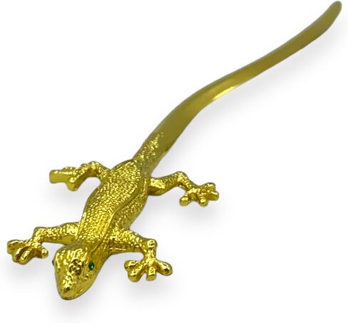 فتاحة حروف من جيكو، ذهبية مع عيون خضراء - صندوق هدايا - 7 بوصة in Kuwait