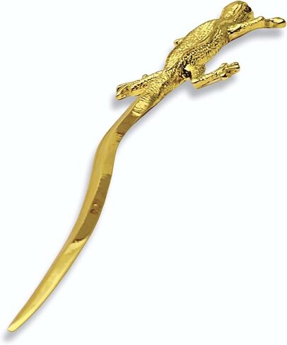 فتاحة حروف من جيكو، ذهبية مع عيون خضراء - صندوق هدايا - 7 بوصة in Kuwait