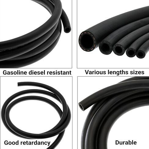 1/4’’ Id - 10 Ft NBR Fuel Line Hose, Flexible Black Rubber Marine Fuel Rubber Hose,Oil Gas Engines Tube for Lawn Mower Snowmobile Fuel Line in Saudi Arabia